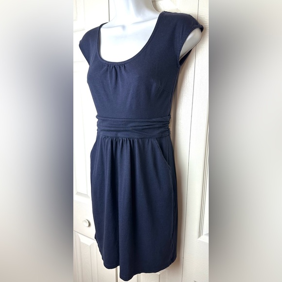 BODEN Margot Dress Navy Blue Scoop Neck Pockets Cotton Knit J0122 Casual Preppy - Picture 4 of 12